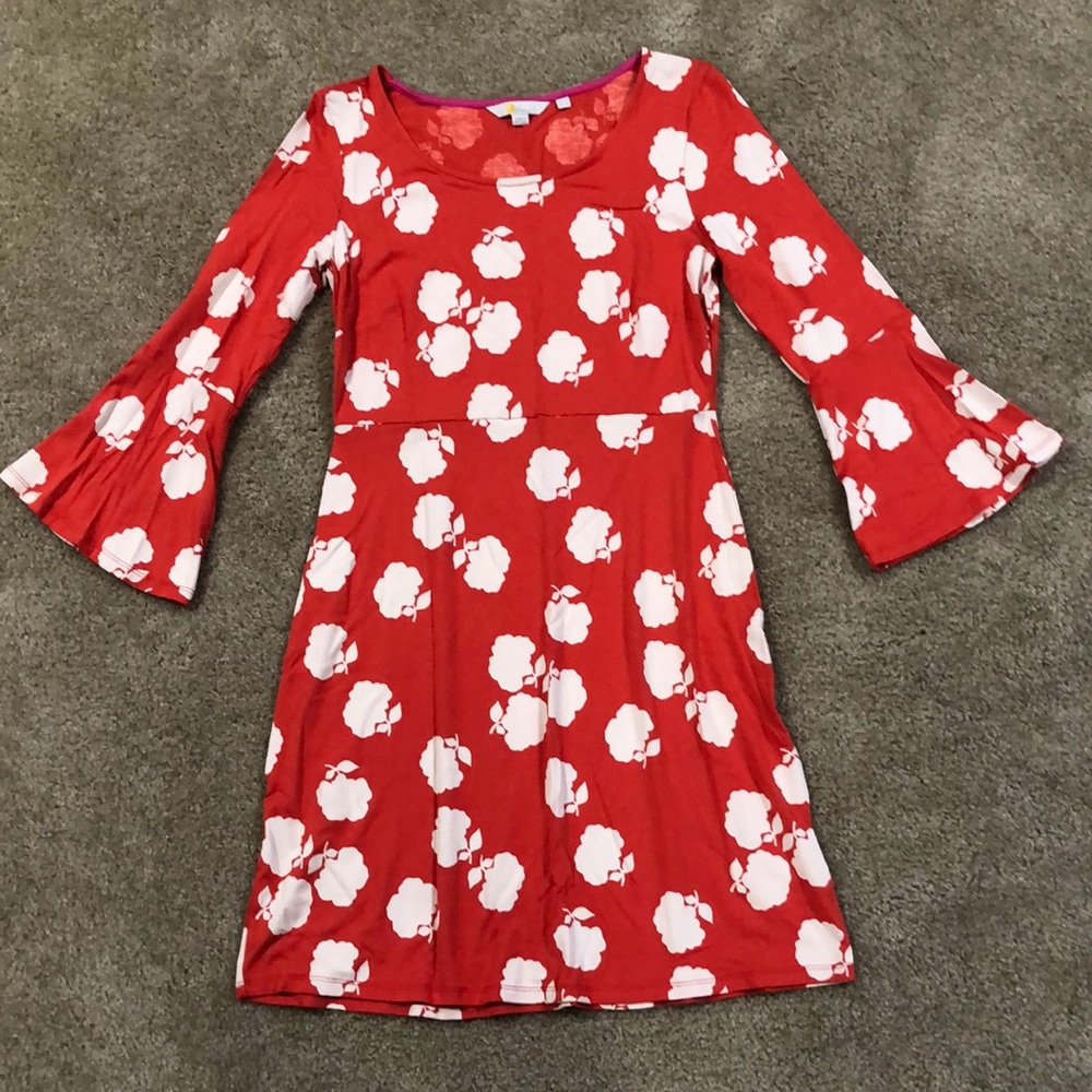 NEW Boden retro 50’s Mod style bell sleeve floral print A-line dress 6